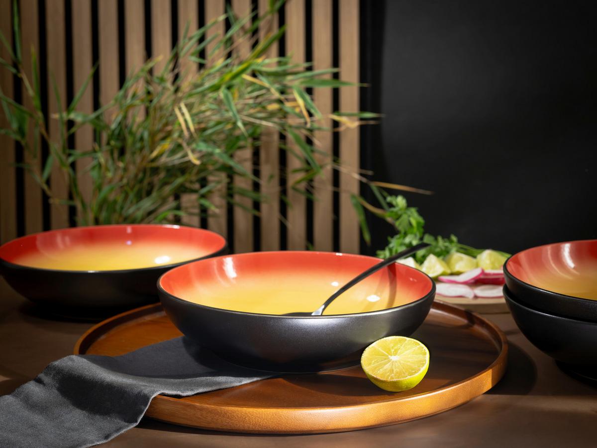 Mélytányér Készlet 24921 Hot Red Suppenteller - fekete/piros, Trend, kerámia (22/5cm) - Creatable
