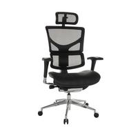 Pisarniški Stol Ergo-u2 Lm, Črna - srebrne barve/črna, Basics, kovina/umetna masa (70/124-146/67cm) - MID.YOU