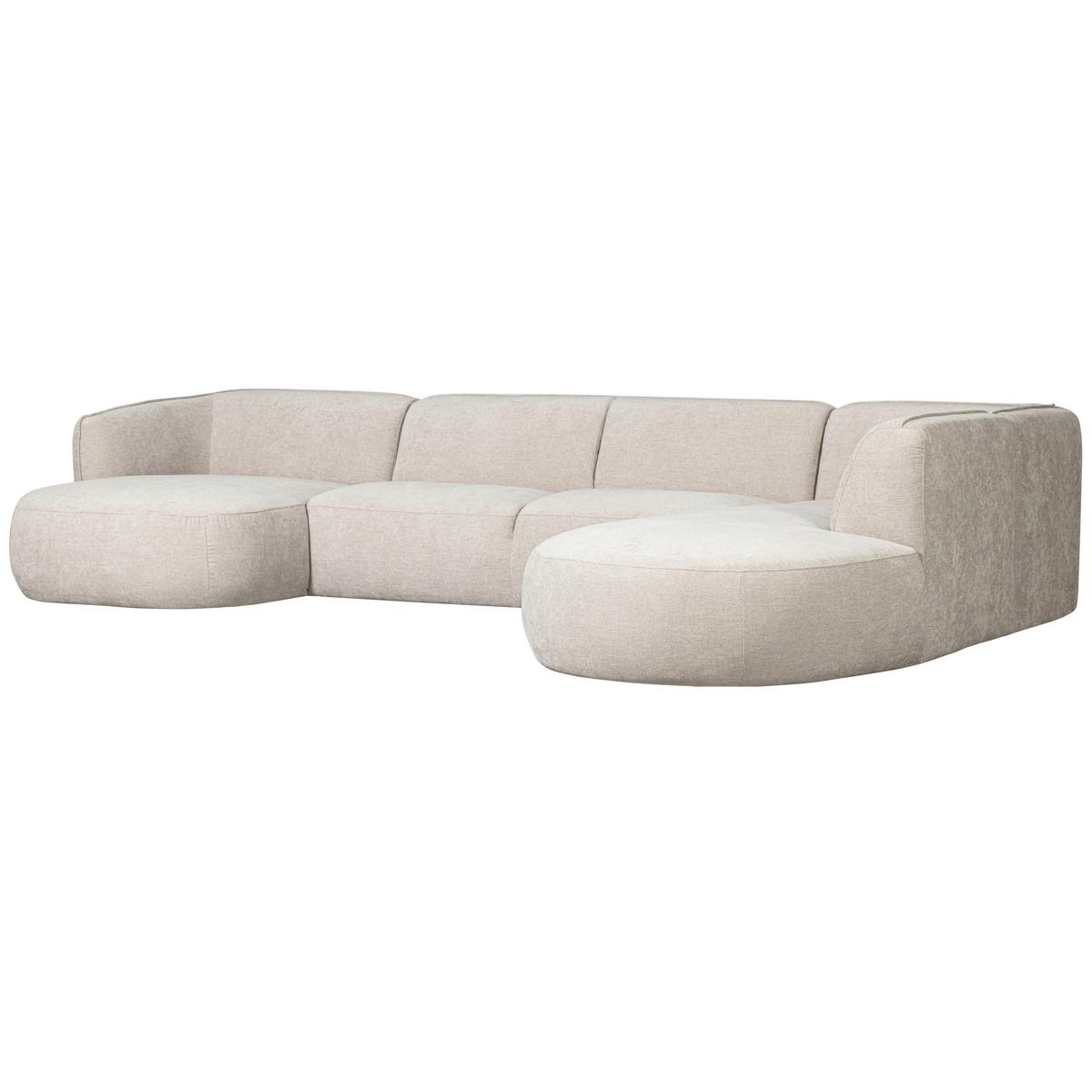 Wohnlandschaft Polly Sandfarben - Sandfarben/Schwarz, Design, Textil (150/353/245cm) - Livetastic
