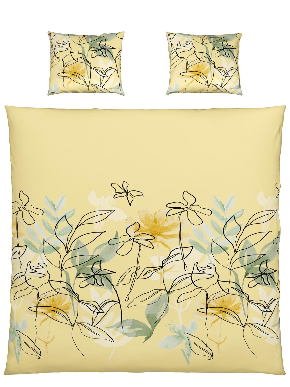 BETTWÄSCHESET FLORENTINA XXL - Gelb, Konventionell, Textil (200/210cm) - Modern Living