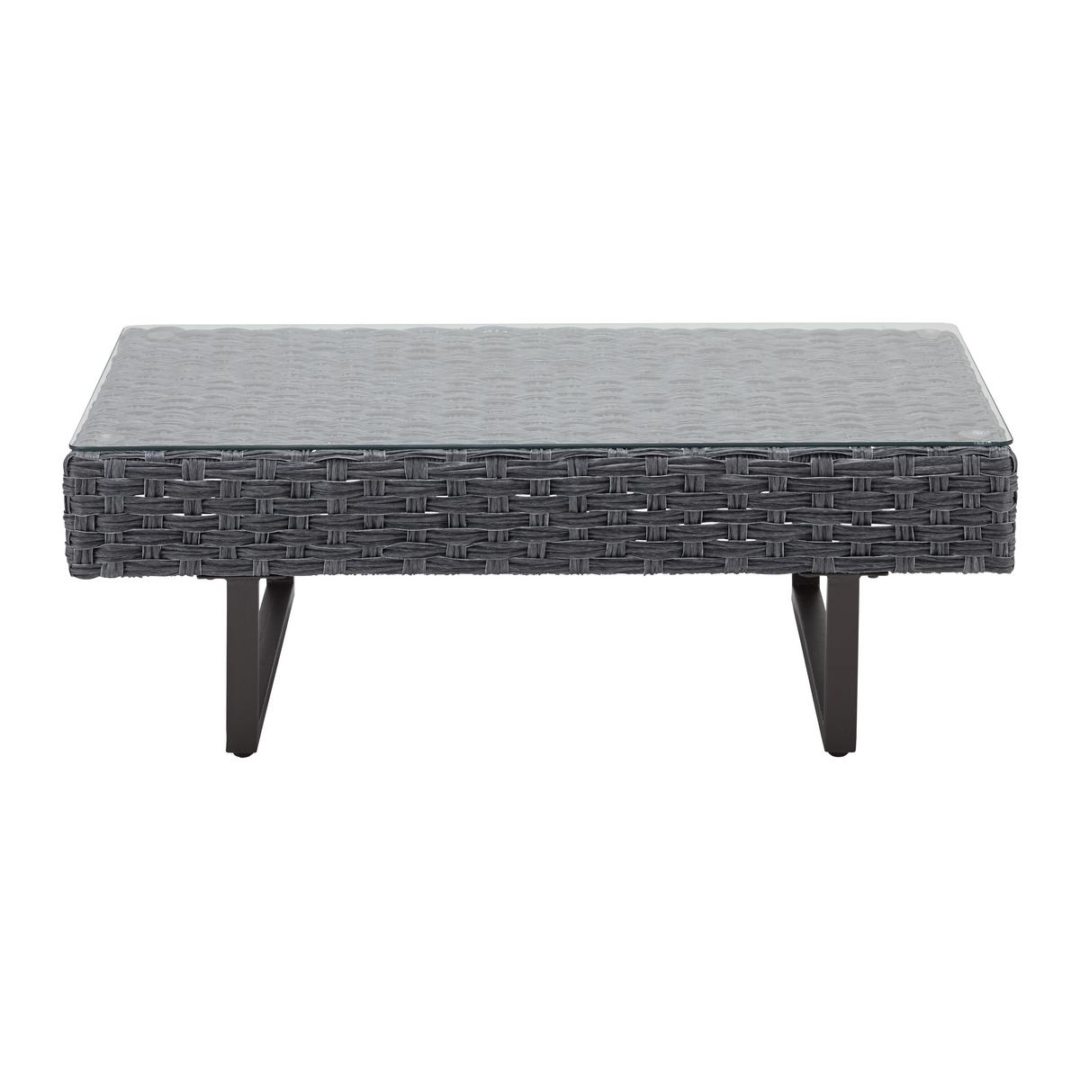 LOUNGEGARNITUR RAFFAELA - Grau, Modern, Glas/Kunststoff (207/64/75cm) - Bessagi Garden