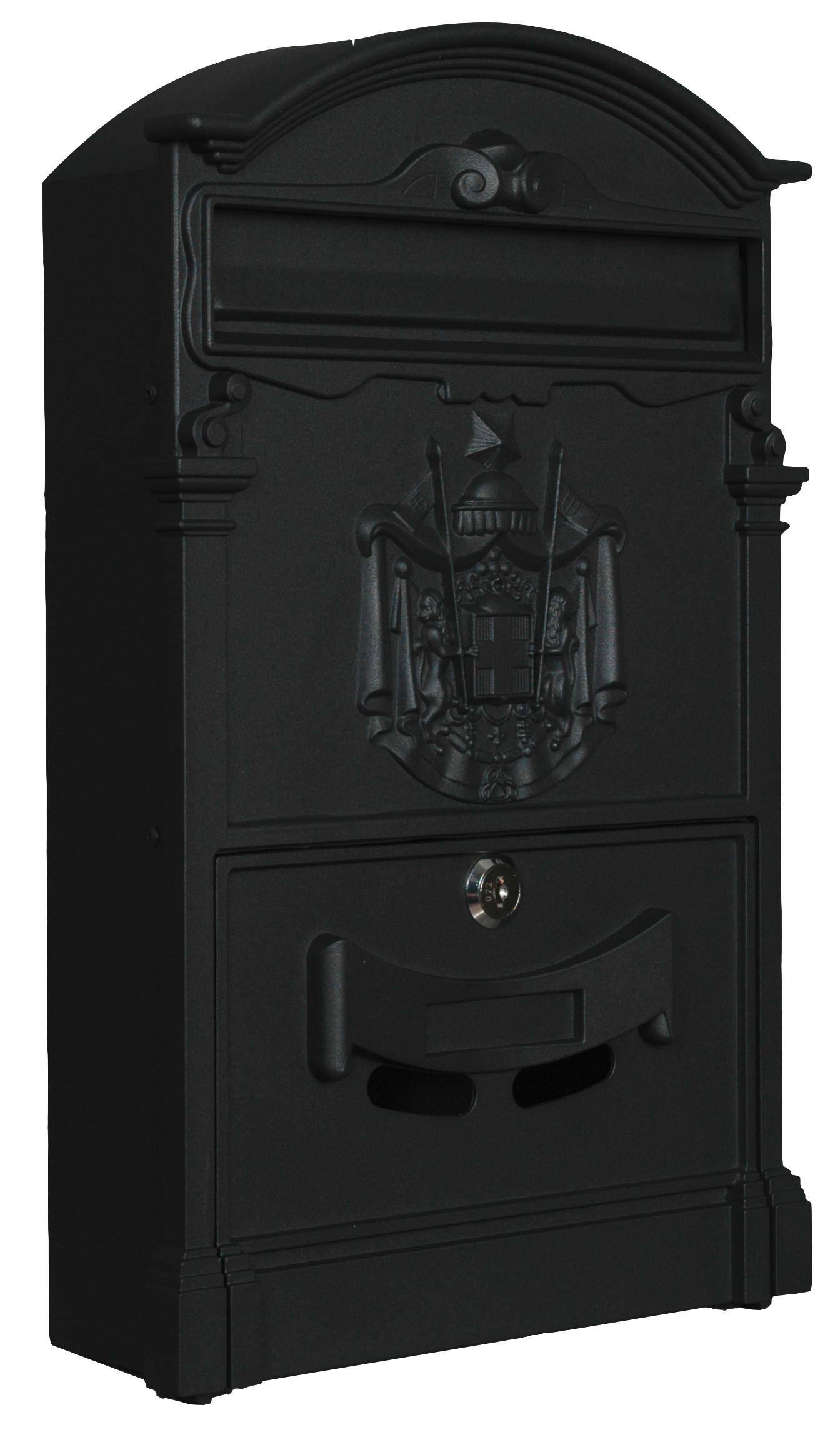 Postaláda Hmb2540ab - fekete, fém (40/26/9cm)