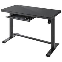 Íróasztal, Állítható Magasságú Lift4home - fekete, Modern, Üveg/fém (120/72-120/60cm)