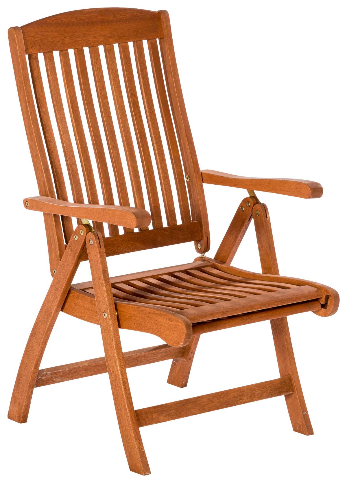 Gartensessel klappbar Maracaibo Echtholz - Naturfarben, KONVENTIONELL, Holz (57,5/107/118cm) - Gardenson