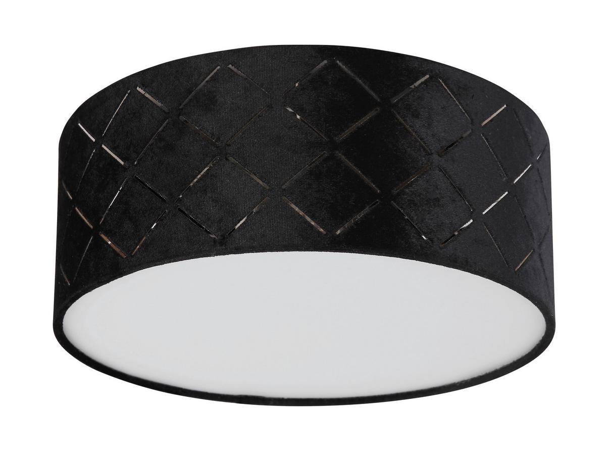 Deckenleuchte Sunna in Schwarz max. 15 Watt - Opal/Schwarz, Basics, Kunststoff/Textil (26/10cm) - Globo