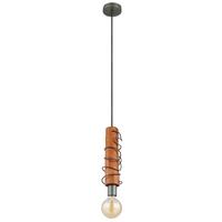 Hängeleuchte Alice Braun/Grau max. 60 Watt - Braun/Grau, Natur, Holz/Metall (10/120cm) - Globo