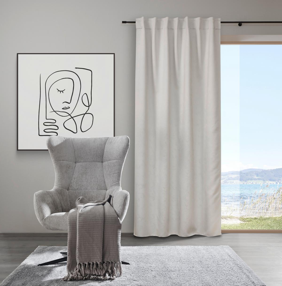 Sötétítőfüggöny Alva - fehér, Modern, textil (140/245cm) - Premium Living