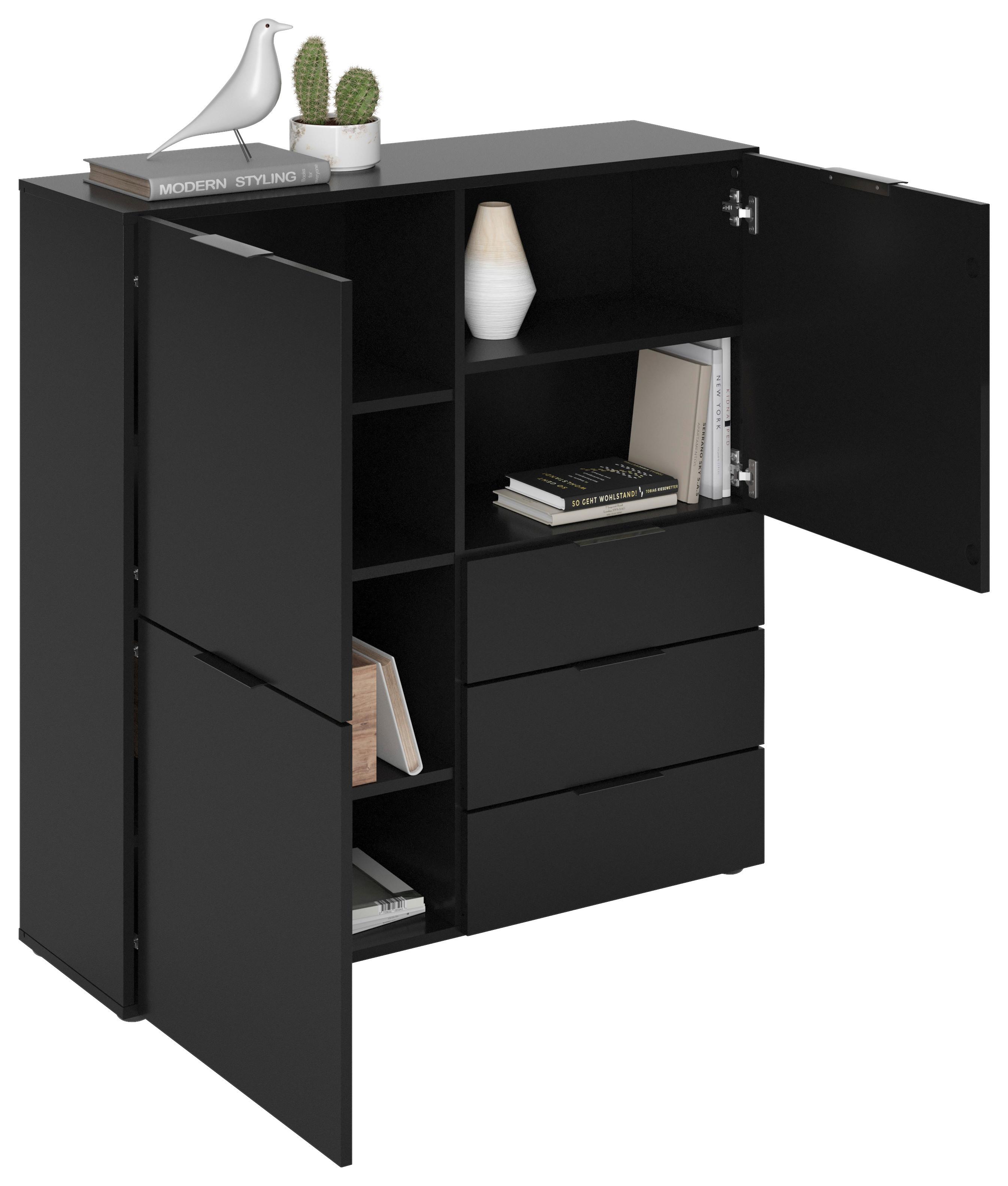 Highboard in Schwarz - Schwarz, MODERN, Kunststoff (100/101/32cm) - Mömax