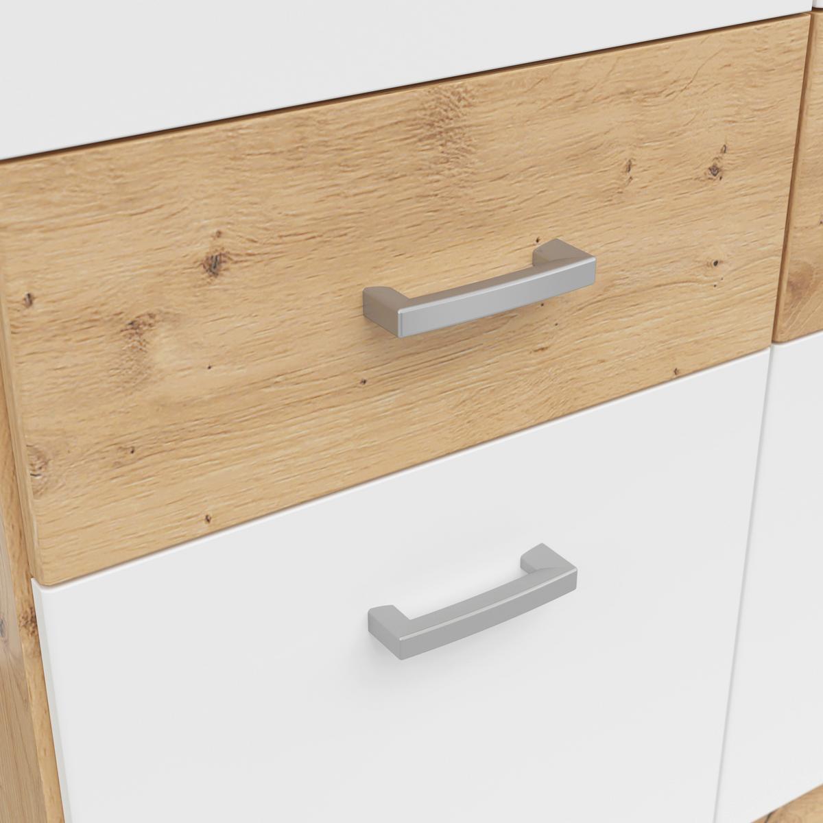 Dulap BRANDO 3 SP - argintiu/alb, Konventionell, material pe bază de lemn (136/199/58cm)