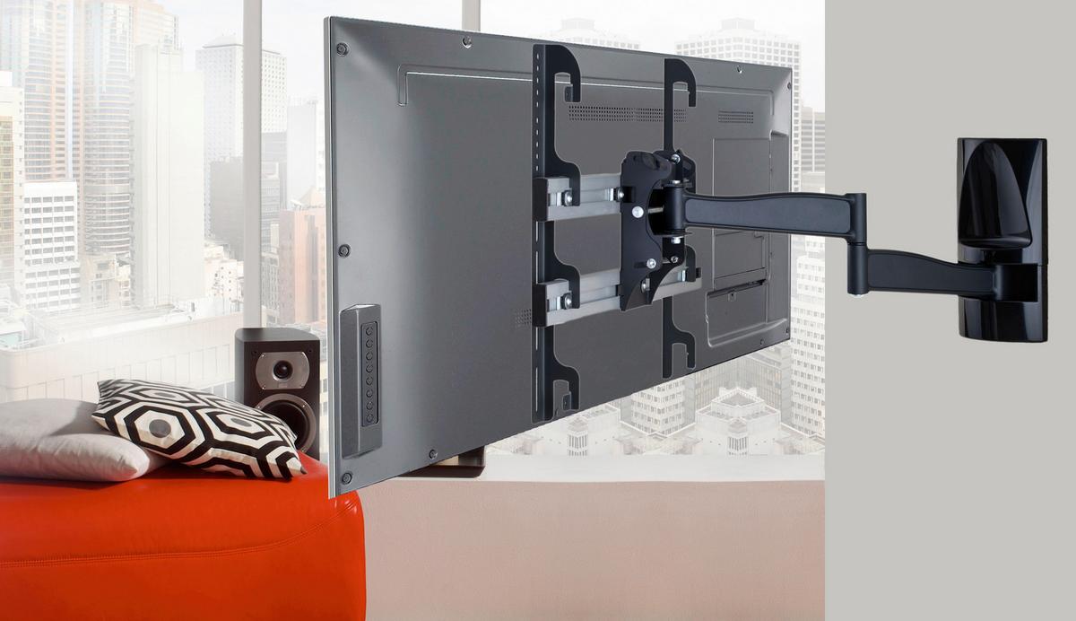 TV-Wandhalter WS 300 ca. 65x48 cm Schwarz - Schwarz, KONVENTIONELL, Metall (65/48/67cm) - MID.YOU