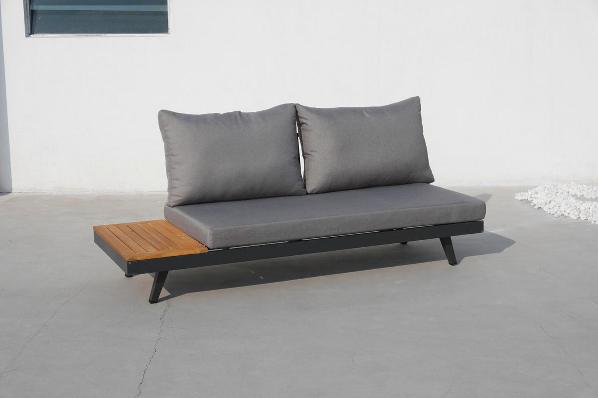 Lounge Garnitura Naxos, Antracit, 3-Delni Set - barva tikovine/srebrne barve, Basics, kovina/tekstil (175/175cm) - Gardenson