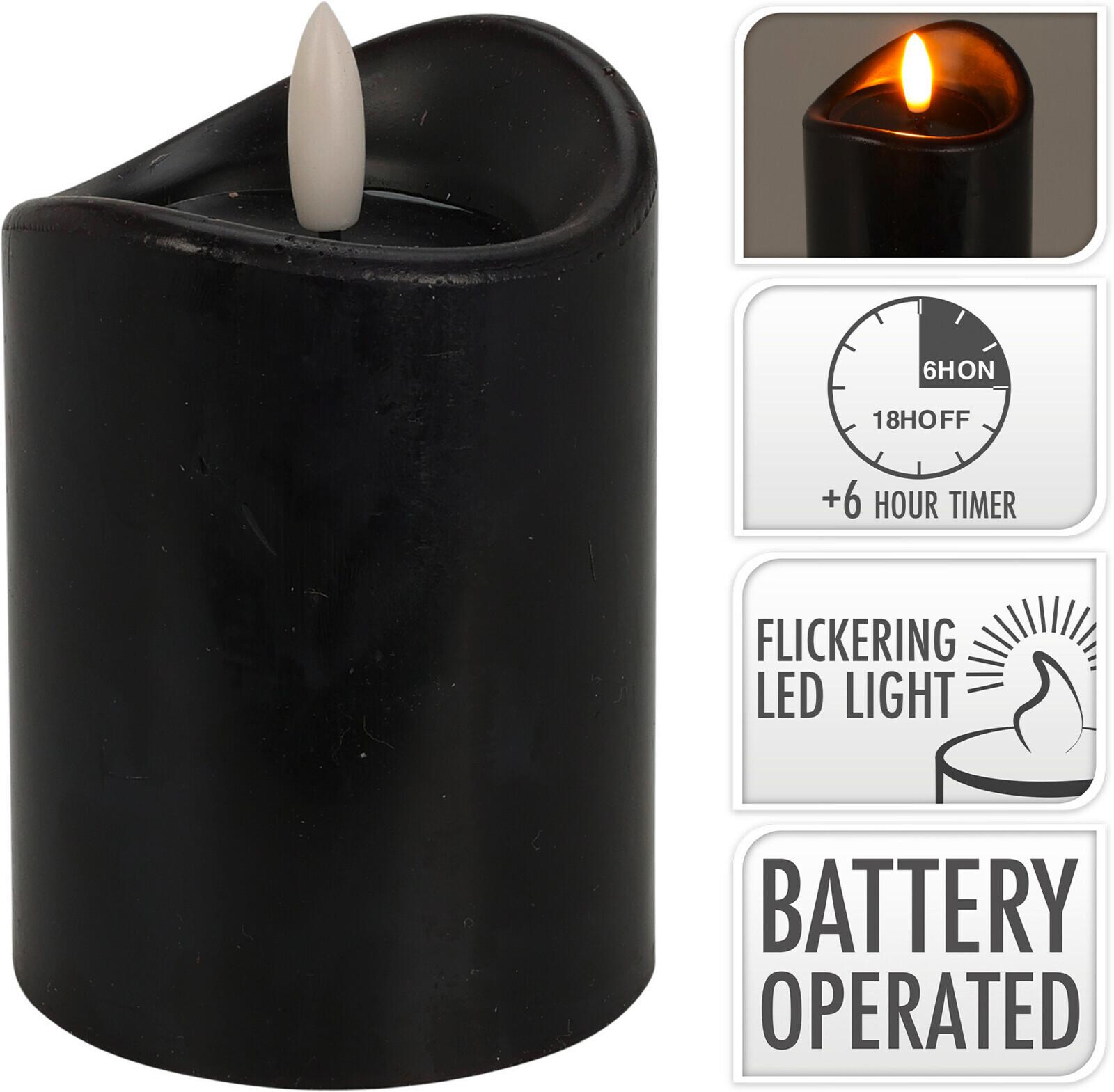Led Gyertya Sven - fekete, Konventionell, természetes anyagok (7/10cm)
