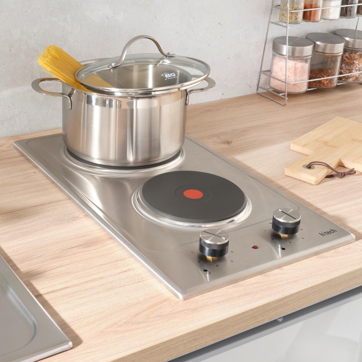 Mini Kuhinjski Blok Levi, S Hladilnikom In Kuhališčem - črna/siva, Moderno, leseni material (150cm) - FlexWell