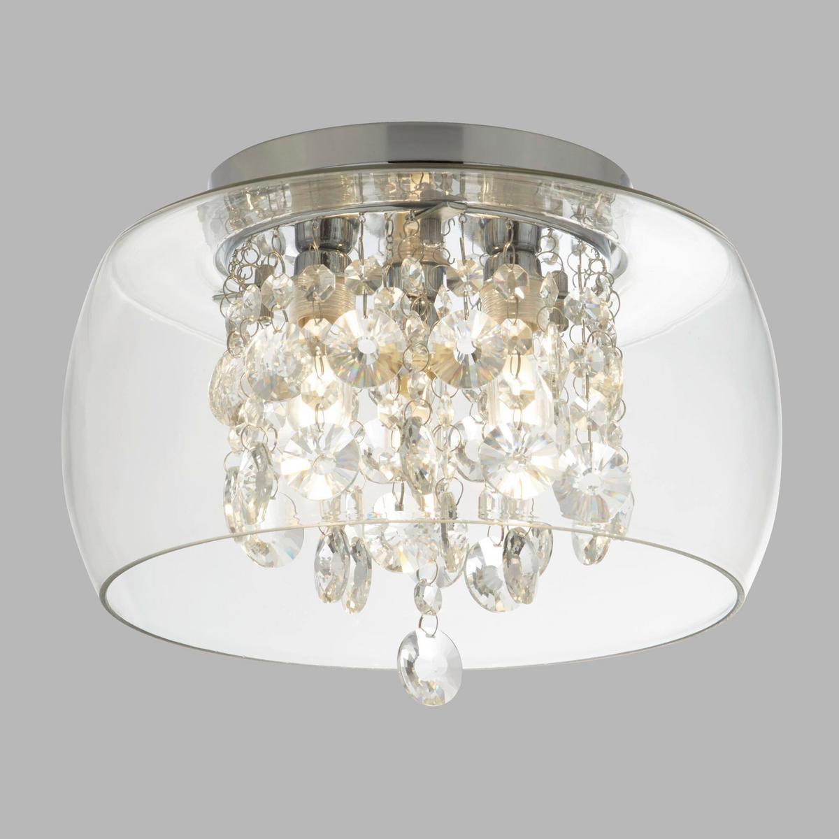 Fürdőszobai Mennyezeti Lámpa 1773cc - krómszínű, Design, üveg/fém (28/20cm)