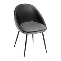 KRZESŁO Z PODŁOKIETNIKAMI ILARIA - czarny/szary, Modern, metal/drewno (55/83/60cm) - Bessagi Home