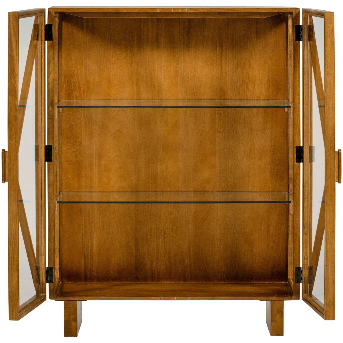 Vitrine Kella Naturfarben B: 100 cm - Naturfarben, Design, Glas/Holz (100/132/44cm) - Livetastic