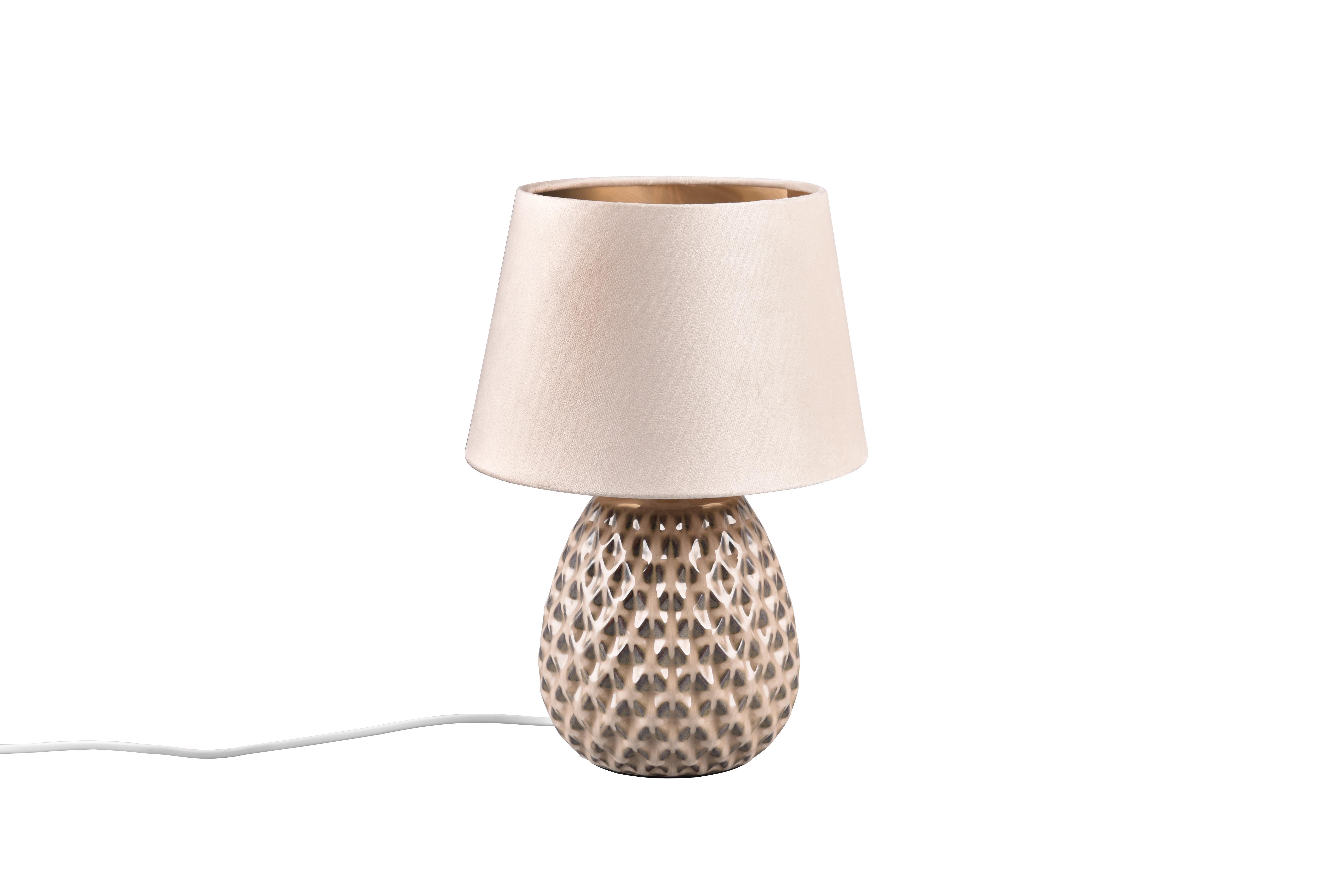 LAMPA STOŁOWA R51531944 ARIANA - beżowy, Konventionell, tkanina/ceramika (24/35cm)