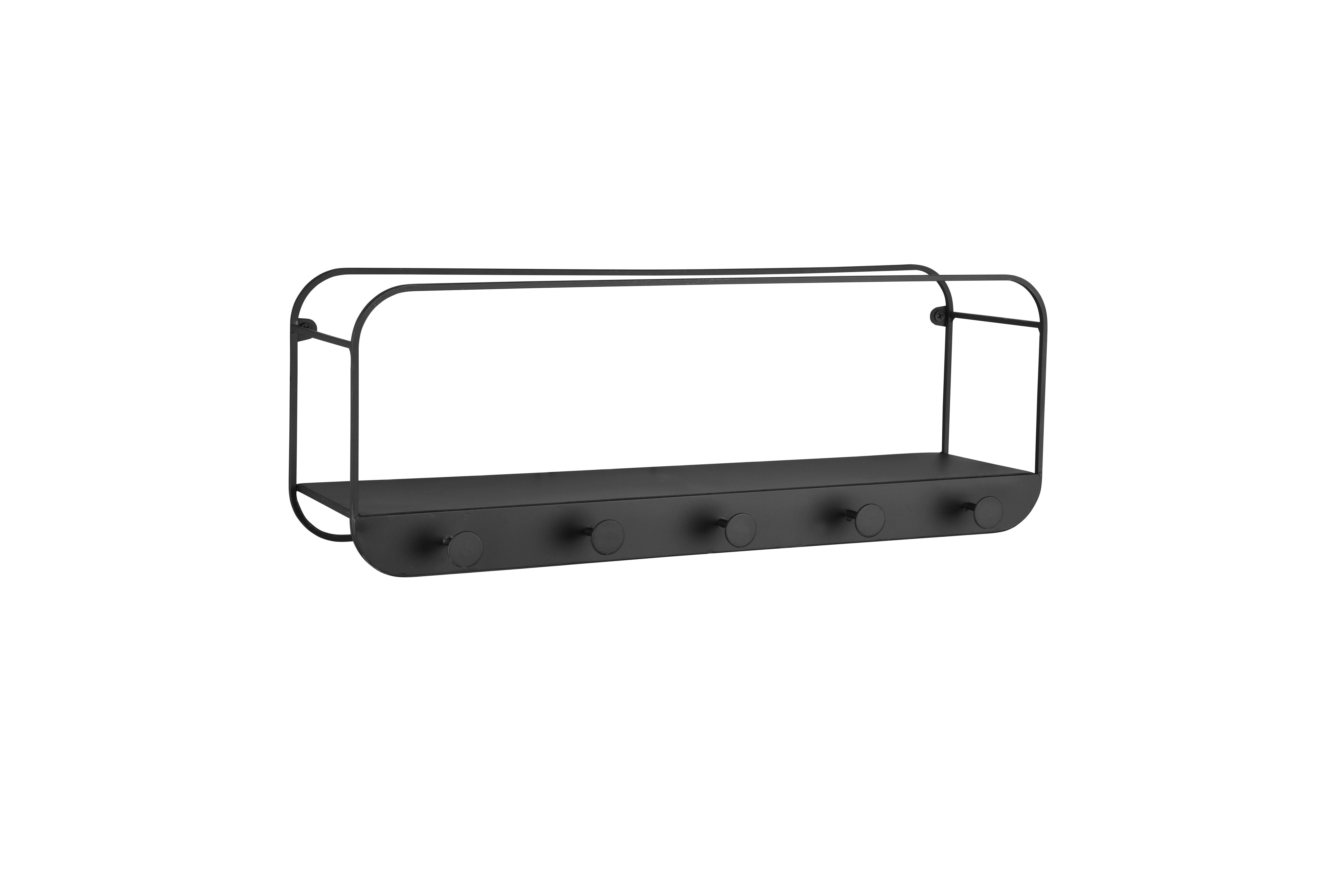 Wandregal in Schwarz - Schwarz, MODERN, Metall (50/18/15cm) - Mömax