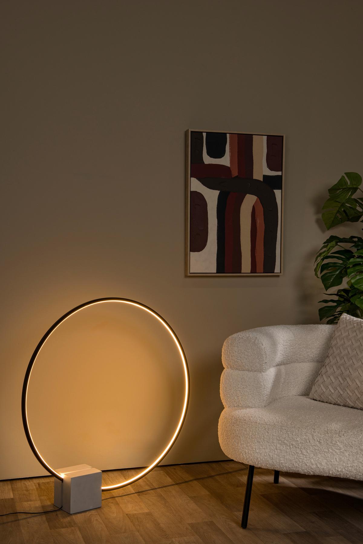 Led-stehleuchte 05555/24/30 Cirkelis - Schwarz, Konventionell, Metall (80/14/83cm) - Lucide