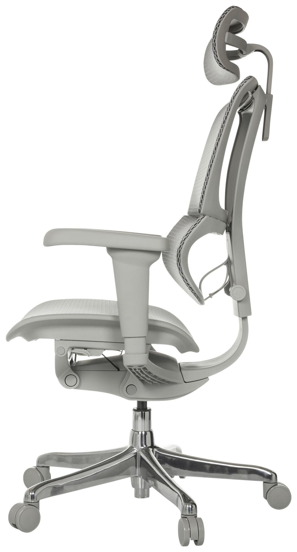 Drehstuhl Ergohuman Slim Ultra G Gen 2 Grau - Silberfarben/Grau, MODERN, Kunststoff/Textil (71/116 - 135/75cm) - MID.YOU