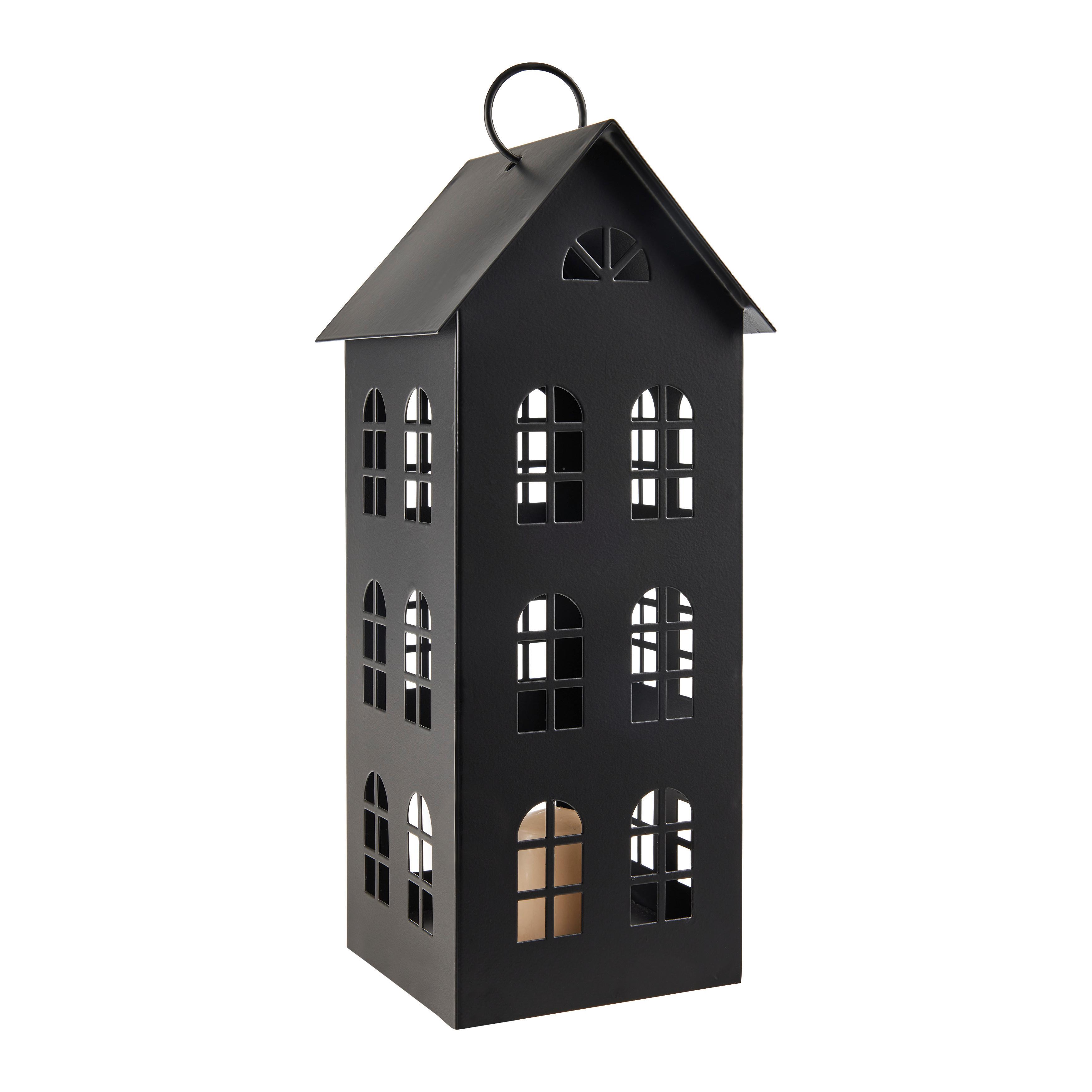Laterne Maruni Schwarz - Schwarz, Metall (13/31,5/13cm) - Modern Living