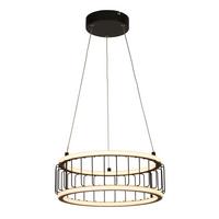LED Függőlámpa Circolo 54213-1bk - fekete, Design, műanyag/fém (38/150cm)