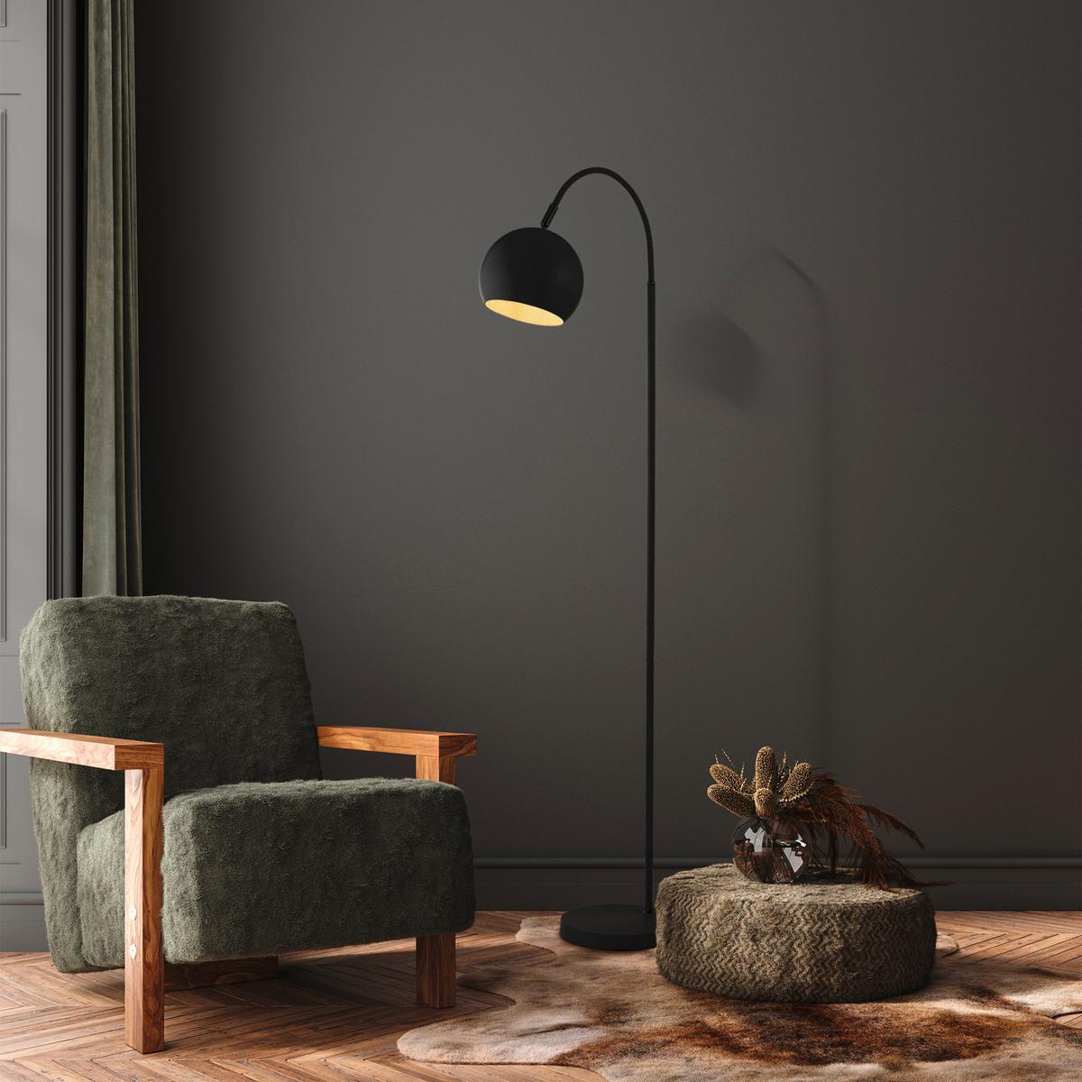 Stehleuchte max. 40 Watt - Schwarz, Design, Metall (24/55/143cm)