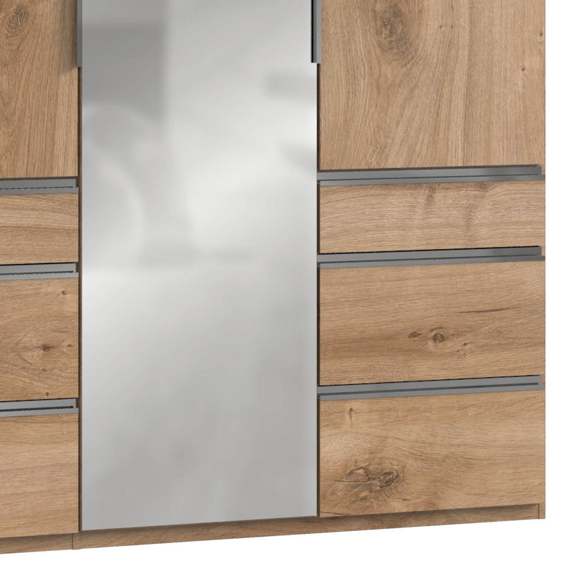 Ormar S Klasičnim Vratima Level 36 A - boje hrasta/boje kroma, Moderno, drvni materijal (150/236/58cm) - Modern Living