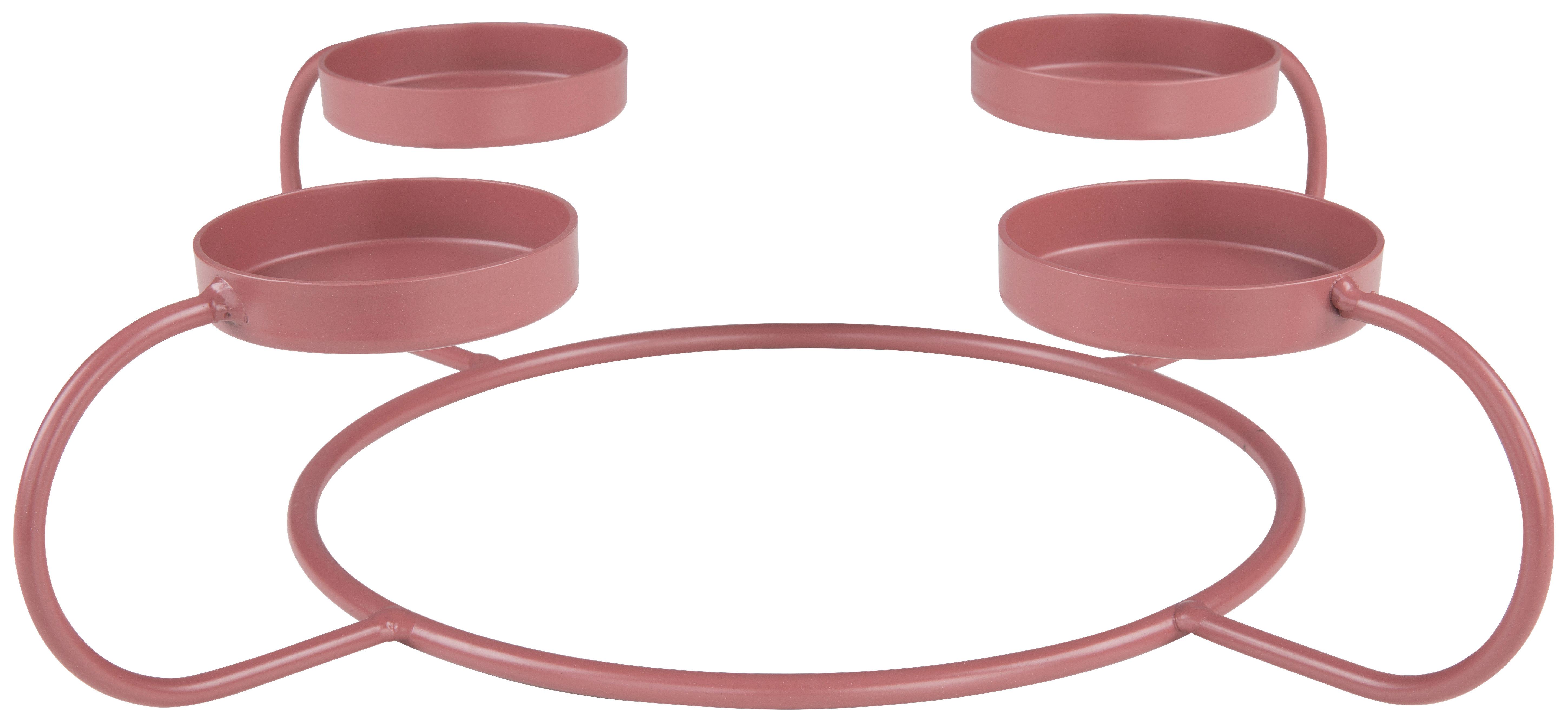 Kerzenhalter Katha in Rot - Beere, Metall (40,5/9cm) - Visiona