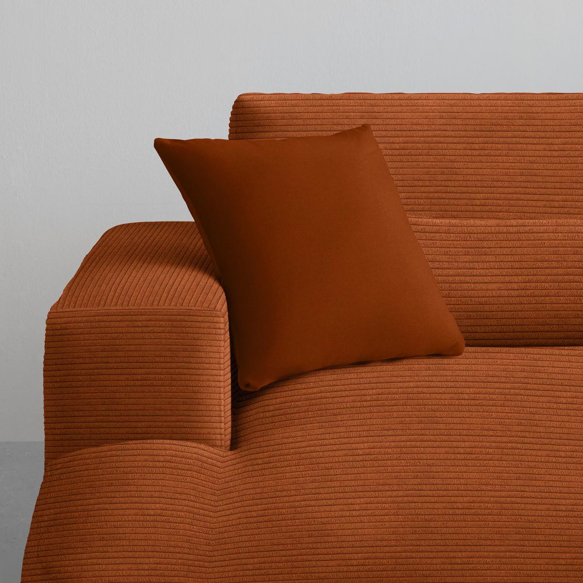 Ecksofa Fabiona rechts Rostfarben - Rostfarben/Schwarz, MODERN, Holz/Kunststoff (268/85/194cm) - Premium Living