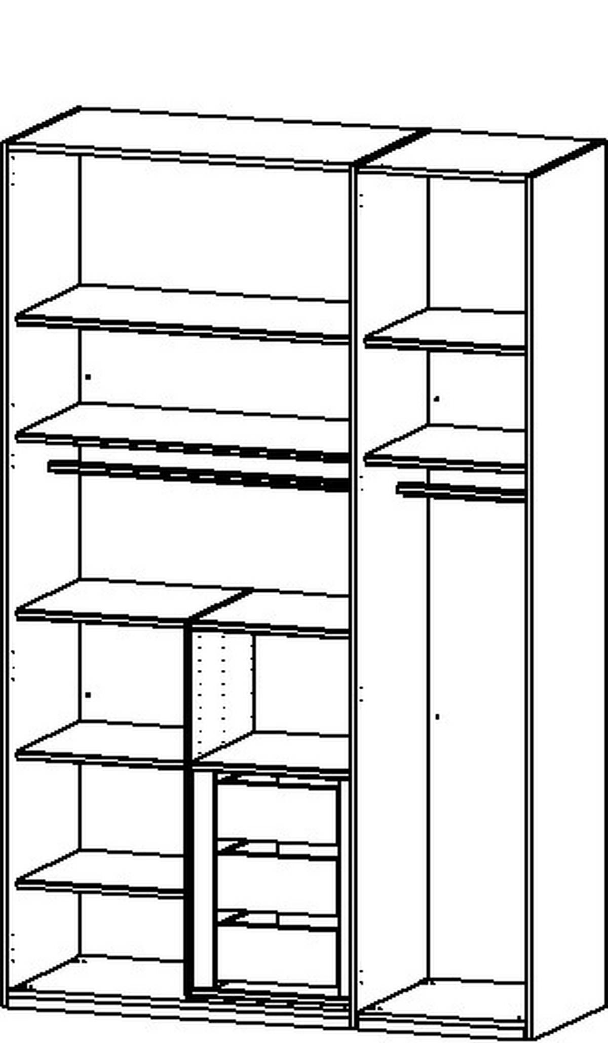 Omara S Klasičnimi Vrati Skat Pure, Siva - siva, Trend, kovina/leseni material (151/235/60cm) - Novel