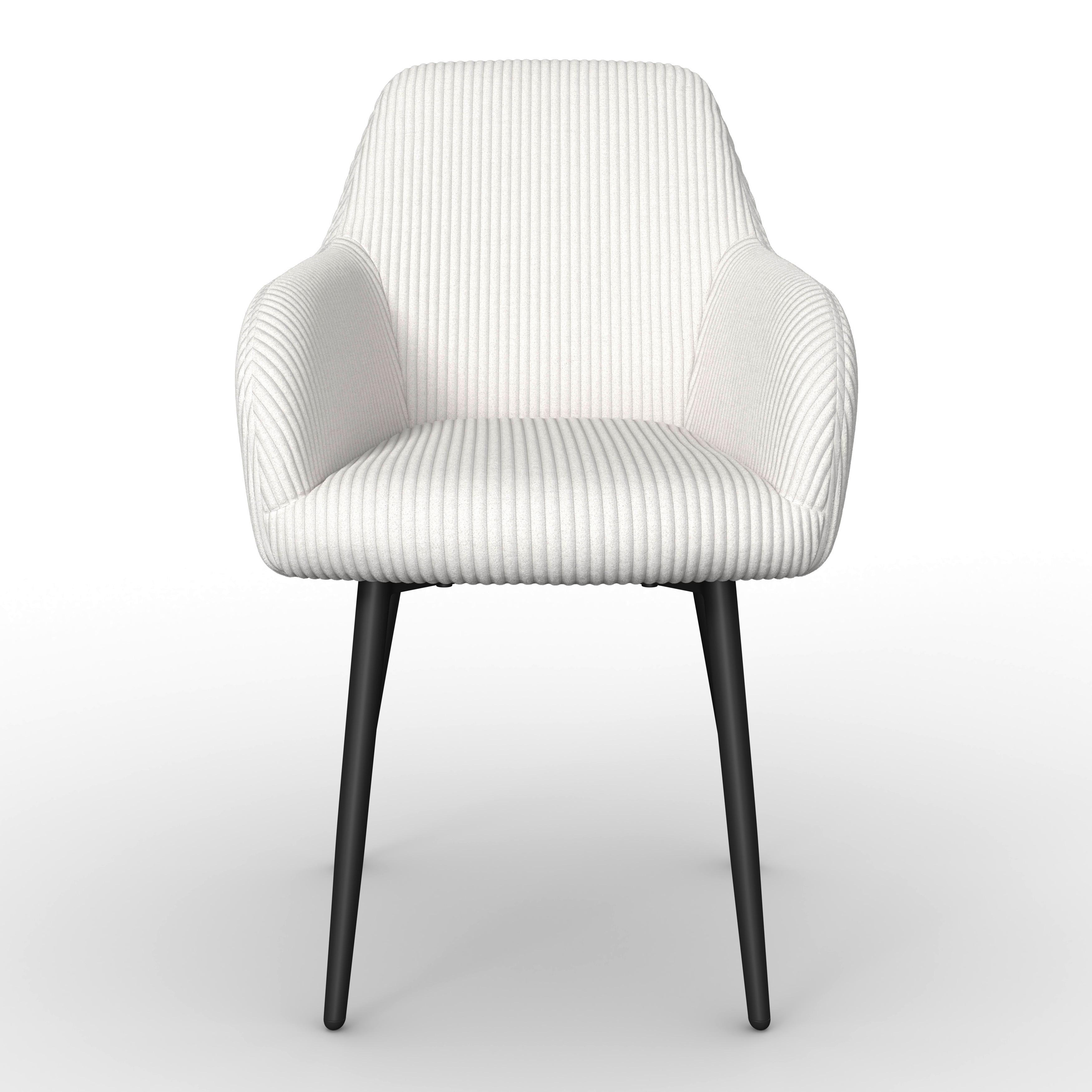 STOL MED ARMSTÖD ALANI - svart/cremefärgad, Modern, metall/textil (60/82,5/58cm) - Bessagi Home