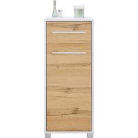 Unterschrank Weiß/Eichefarben - Chromfarben/Weiss, Modern, Holzwerkstoff/Metall (40/100/33cm) - Mömax