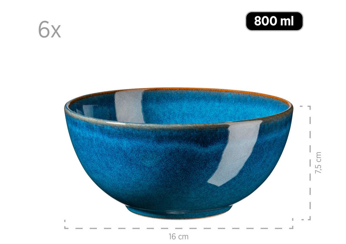 FRÜHSTÜCKSSERVICE 931945 KÖNIGSBLAU POSTSICHER - Blau, Basics, Keramik (37,7/36,5/37,5cm) - Mäser