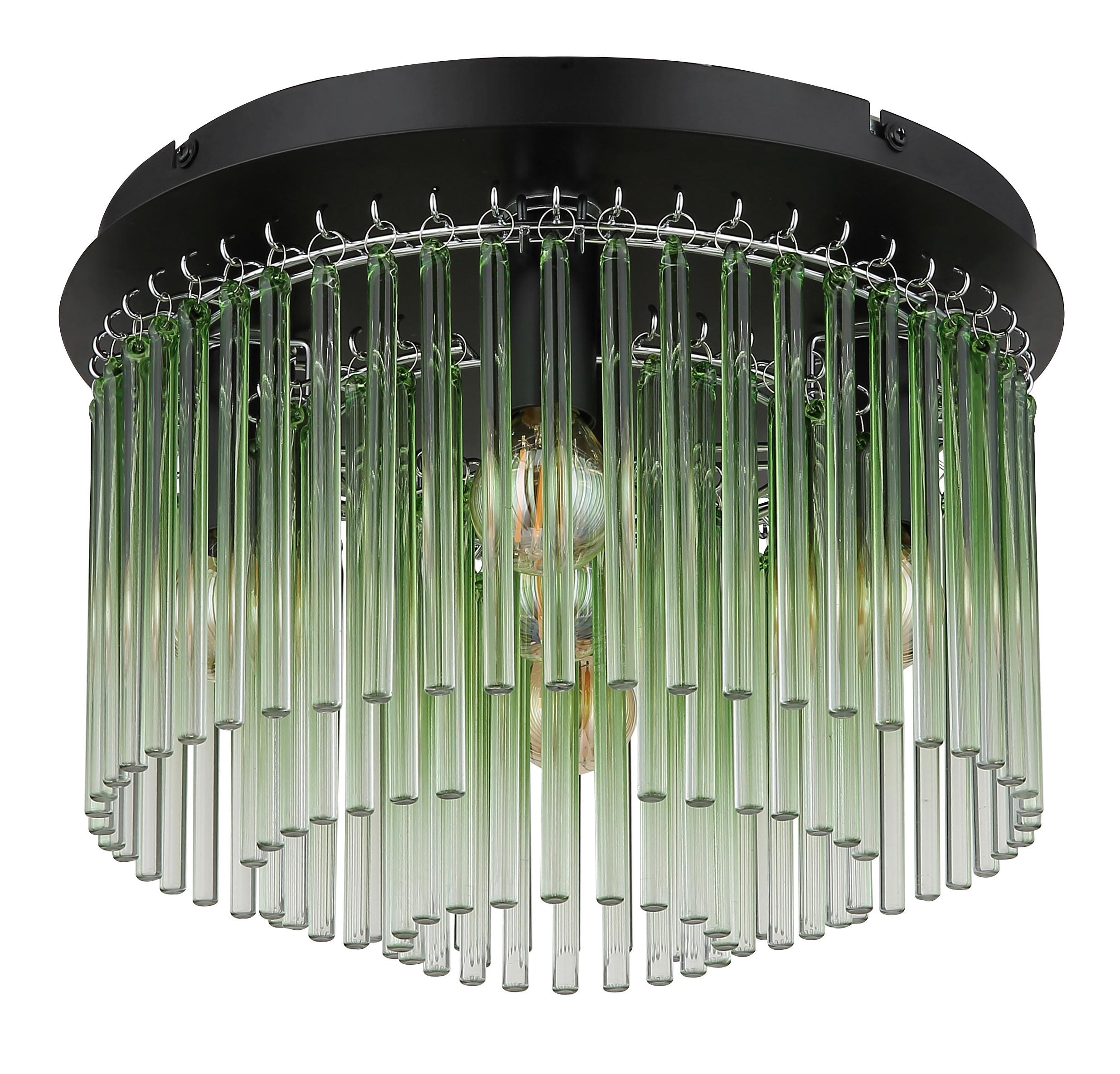 DECKENLEUCHTE 15698DG GORLEY - Klar/Chromfarben, Lifestyle, Glas/Metall (32/23cm) - Globo