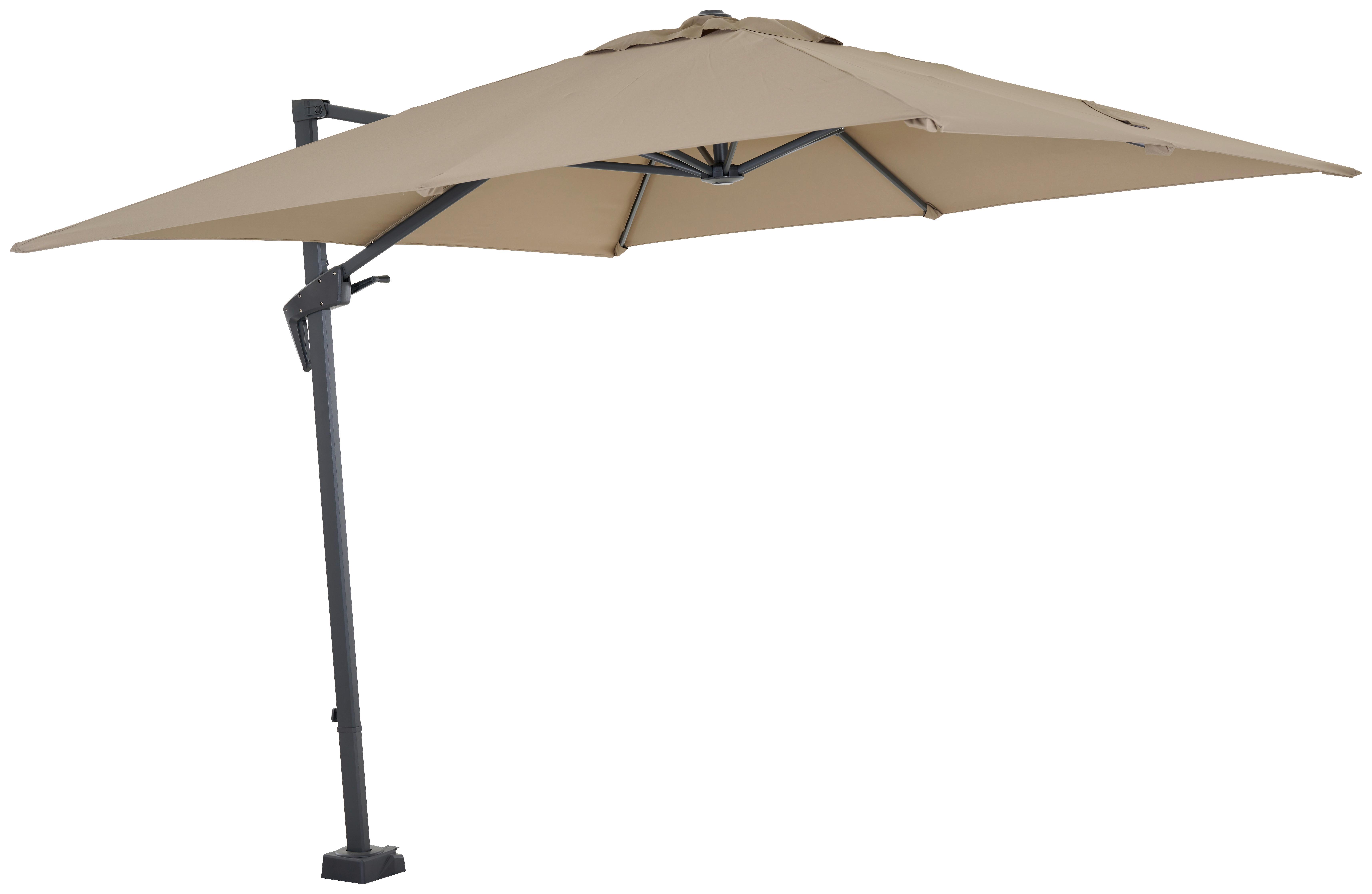 Ampelschirm Vito ca.250x250cm Taupe - Taupe/Anthrazit, MODERN, Textil/Metall (250/250cm) - Siena Garden