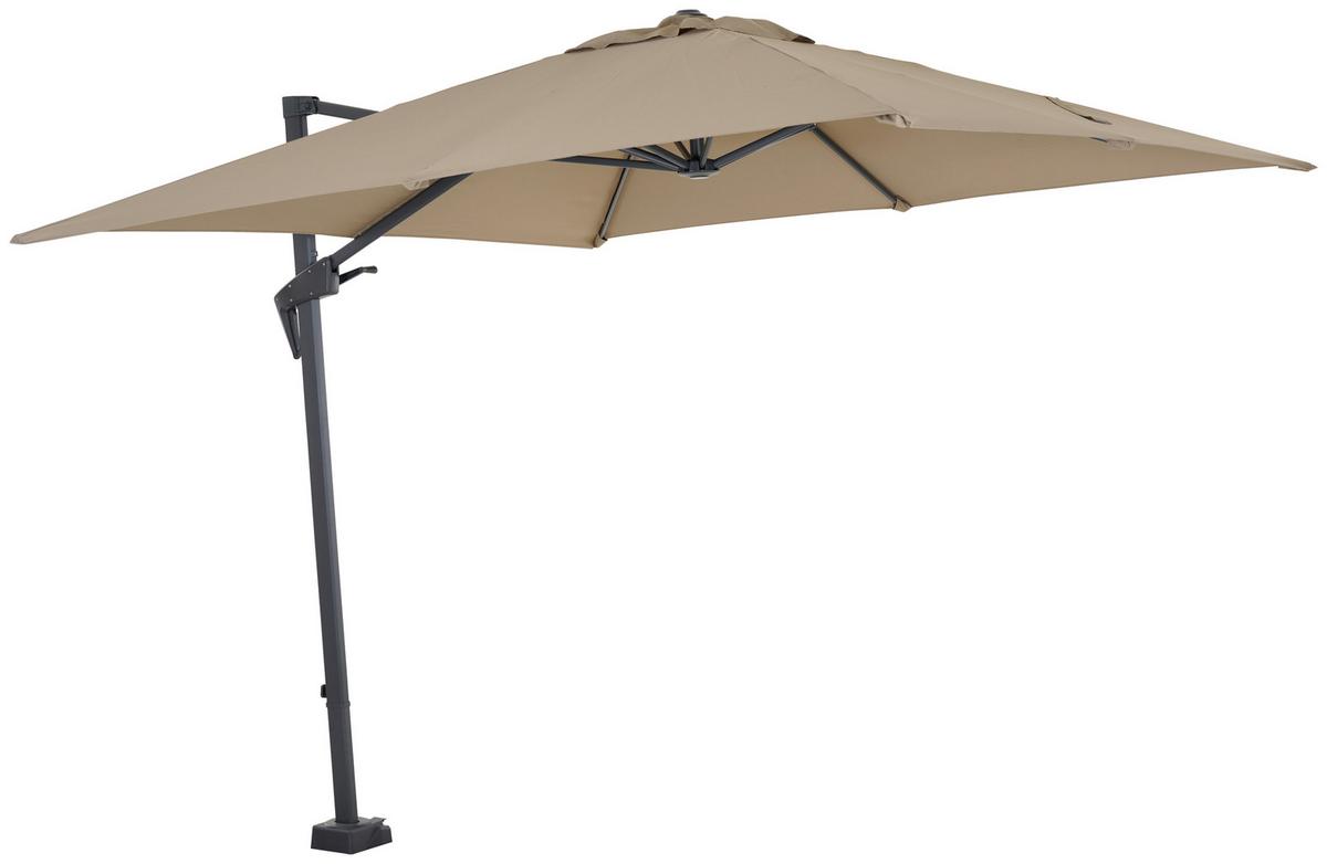 Ampelschirm Vito ca.250x250cm Taupe - Taupe/Anthrazit, MODERN, Textil/Metall (250/250cm) - Siena Garden
