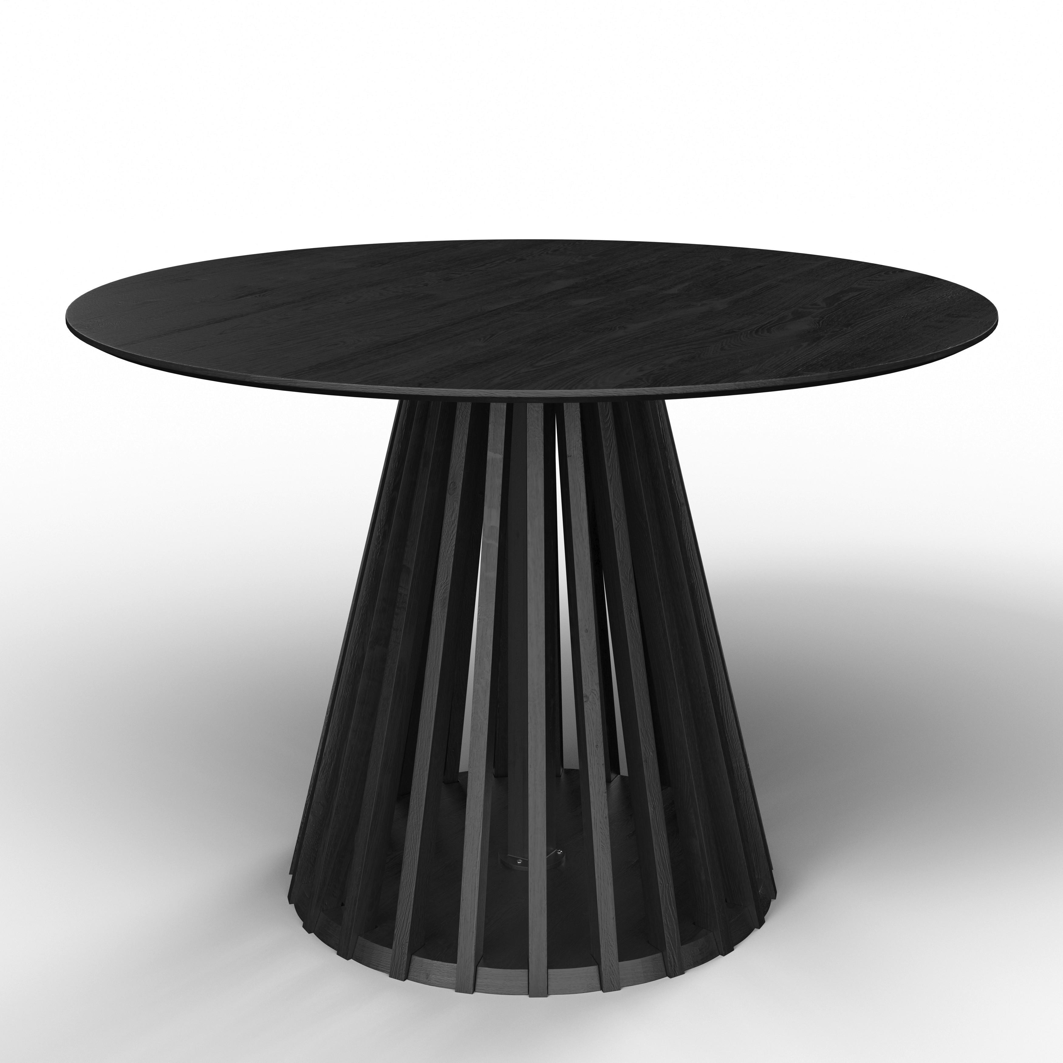 Esstisch rund Ennio schwarz Echtholz furniert/MDF - Schwarz, MODERN, Holz (120/120/75cm) - Bessagi Home