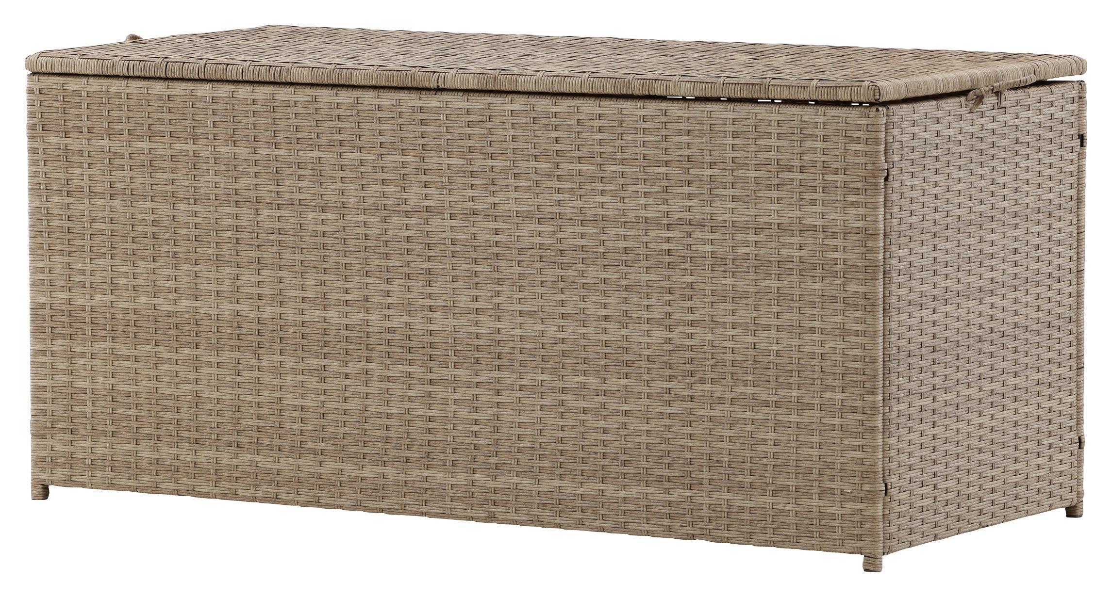 Kissenbox London ca. 130x60x60 cm Hellbraun - Hellbraun, KONVENTIONELL, Kunststoff (130/60/60cm) - Gardenson