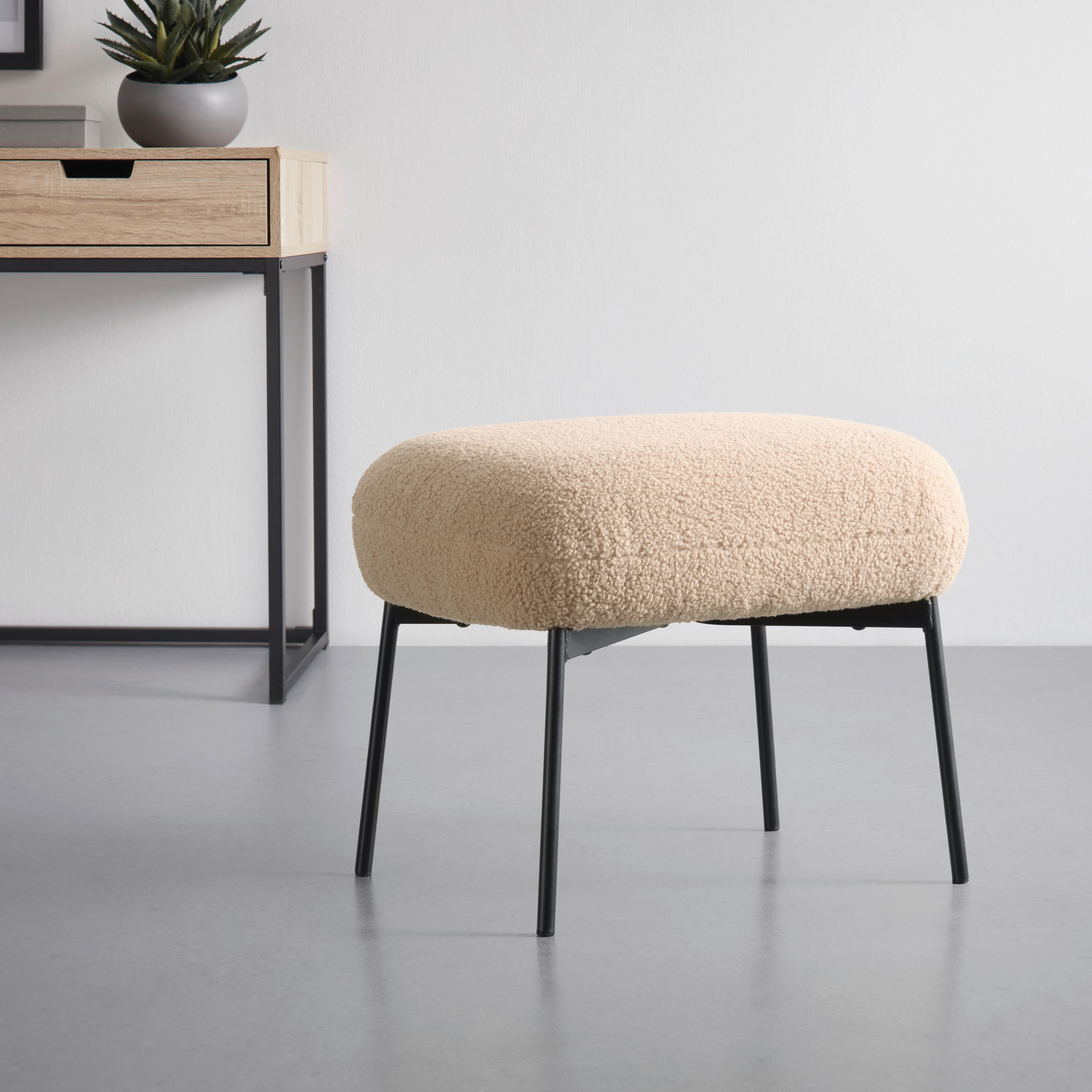 Ülőke Norbi - bézs, Modern, textil/fa (42/43/56cm) - Mömax