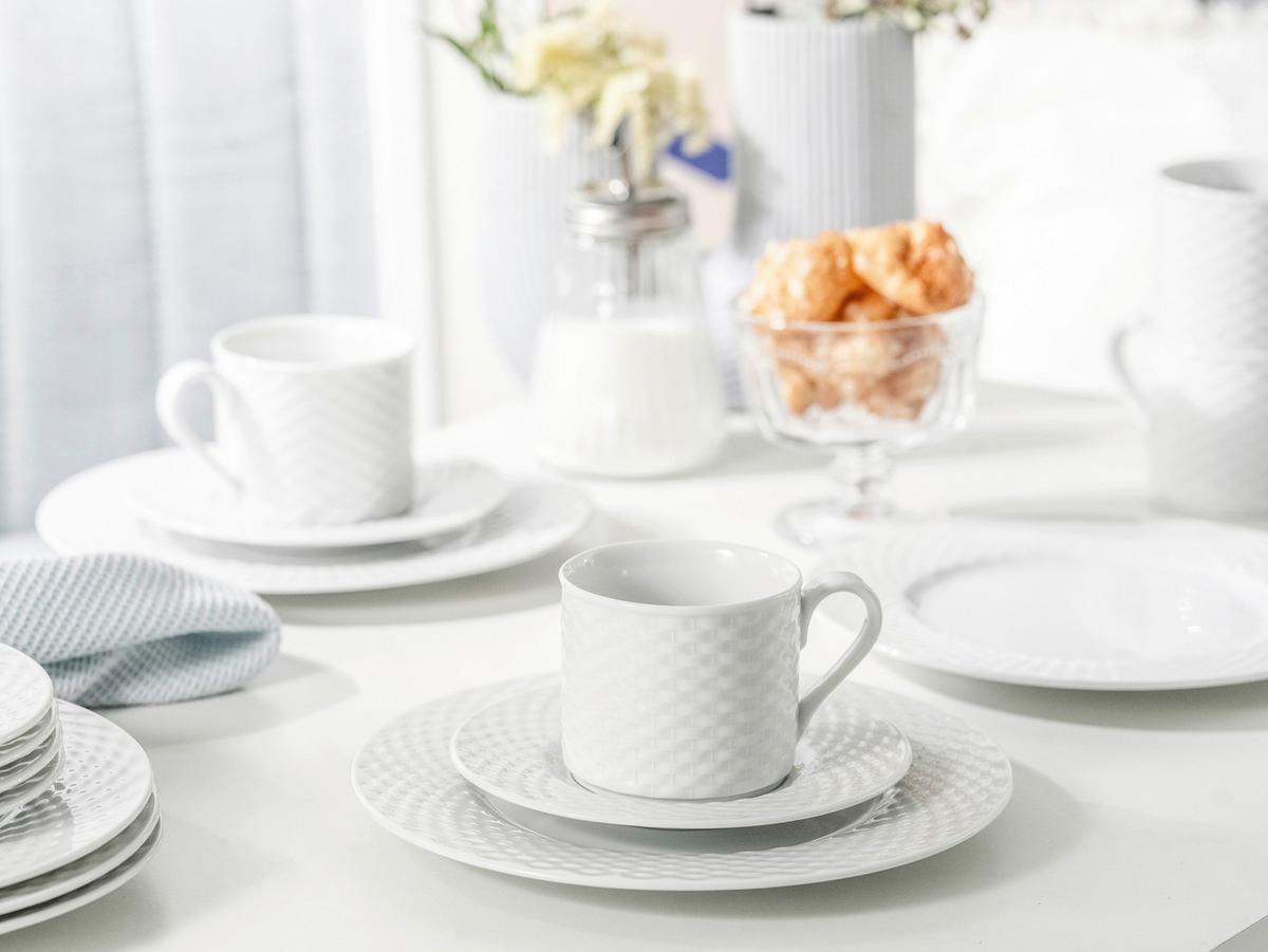 Kavni Servis Polo, 18-Delni - bela, Basics, keramika - Creatable