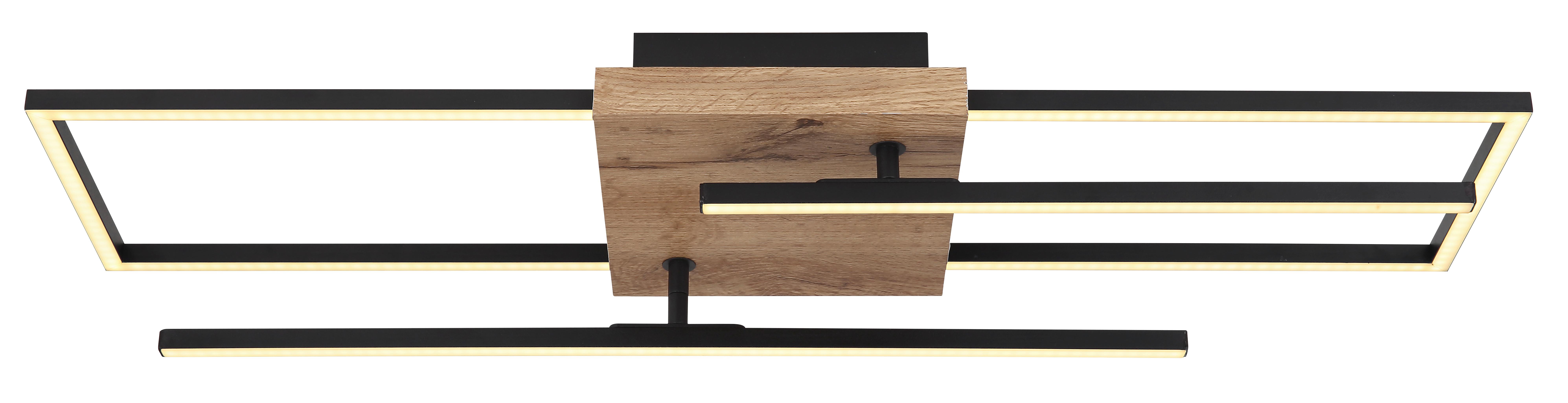 LED-Deckenleuchte Kendra max. 24 Watt - Dunkelbraun/Opal, Design, Holzwerkstoff/Kunststoff (80/20/11,5cm) - Globo