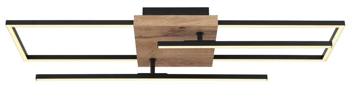 Stropna Led-svetilka Kendra, S Sijalko - črna/temno rjava, Design, kovina/umetna masa (80/20/11,5cm) - Globo