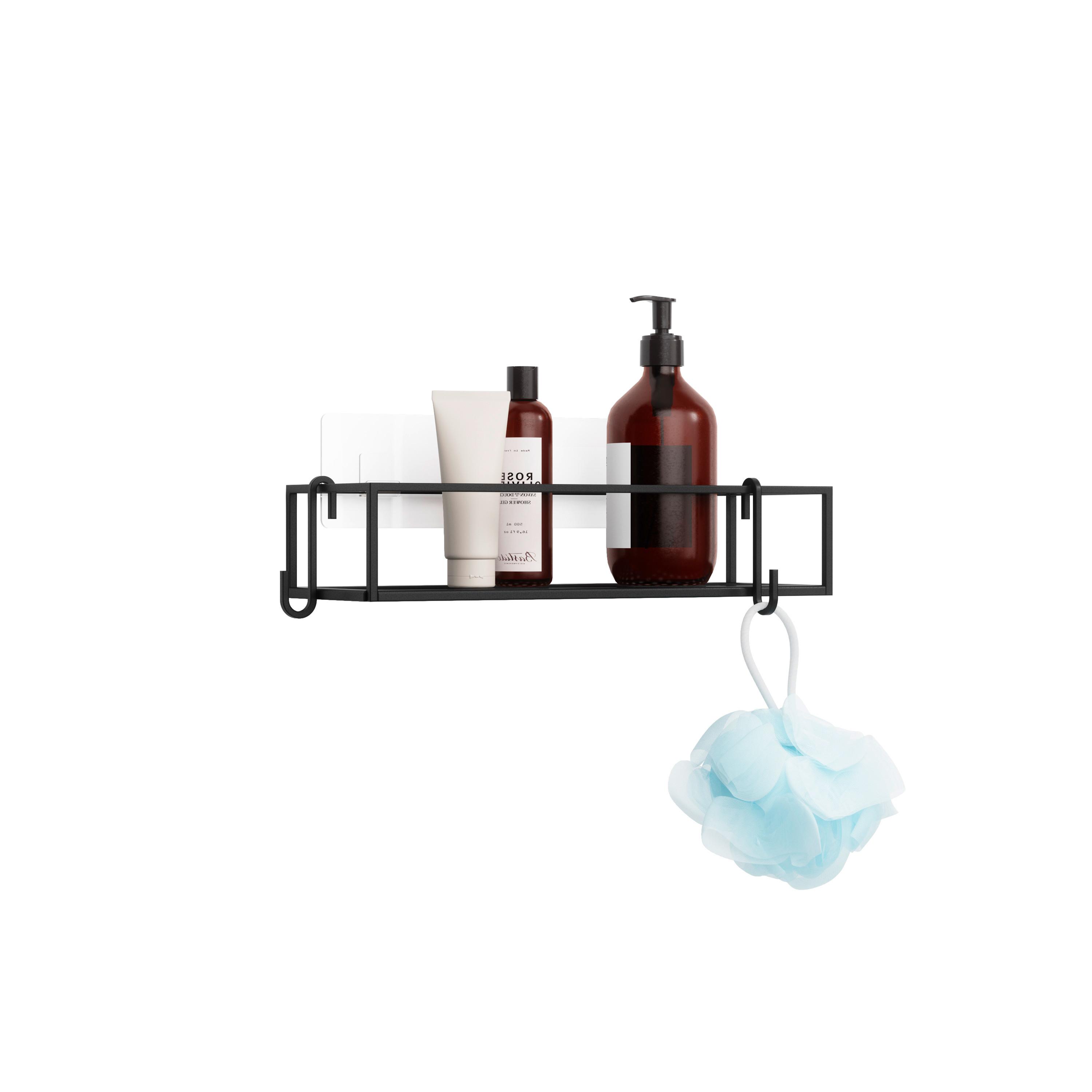 ÉTAGÈRE DE DOUCHE CUBIKO -SB- - noir, MODERN, métal (32/6,5/12cm) - Mömax