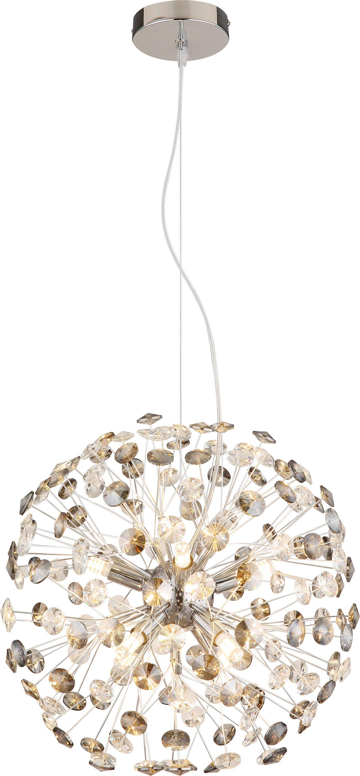 LED-Deckenleuchte Cheyenne Klar/Chromfarben max. 3,5 Watt - Klar/Chromfarben, Basics, Glas/Metall (40/40/150cm)