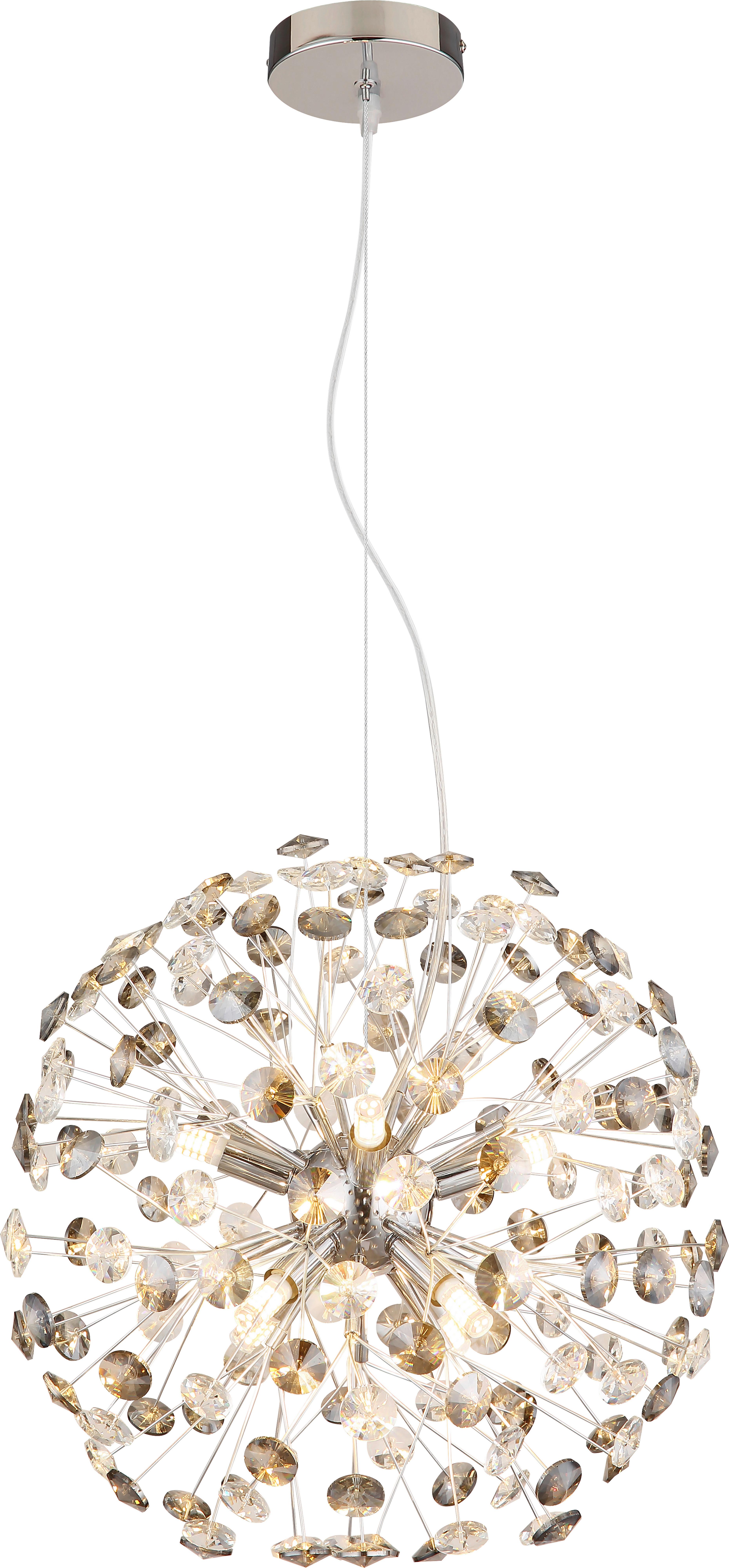 LED-TAKLAMPA CHEYENNE - klar/kromfärg, Basics, metall/glas (40/40/150cm)