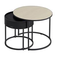 COUCHTISCH COFFEE TABLE - Beige/Schwarz, MODERN, Holzwerkstoff/Metall (60/60/45cm) - MID.YOU