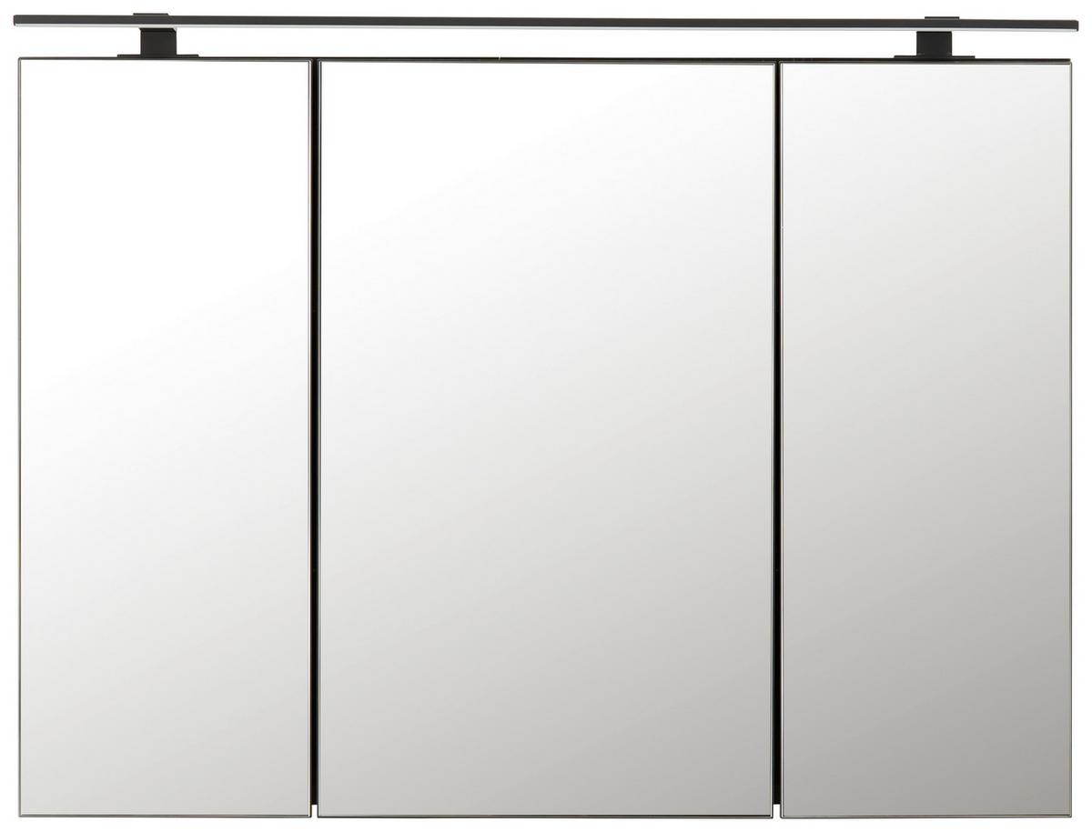 Omara Z Ogledalom Timber, Temno Siva, Led - Moderno, kovina/leseni material (90/65/20cm) - Premium Living