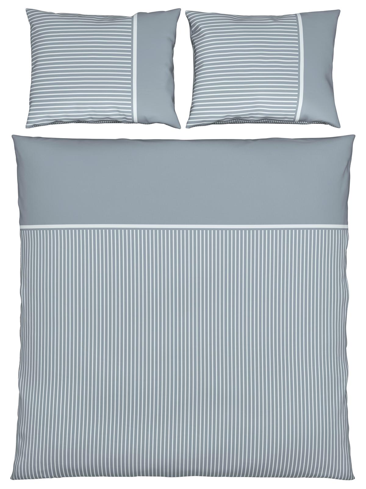 Bettwäsche Johannes XXL Graublau ca. 200x220cm - Graublau, KONVENTIONELL, Textil (200/220cm) - Mömax