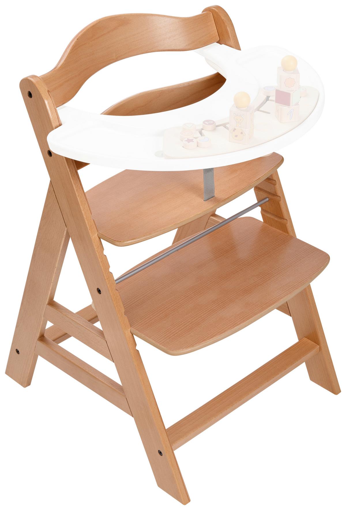 WYSOKIE KRZESŁO 661079 ALPHA+ - kolor naturalny, Basics, drewno (56/80/48cm) - Hauck